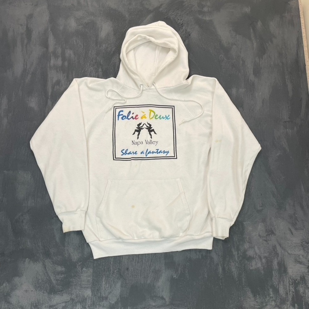 Vintage Napa Valley Winery Hoodie Men Large White 1990s Gildan
